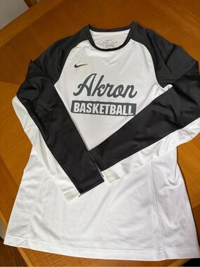 Nike Akron Basketball White Dri-FIT Basketball Top with Black Trim